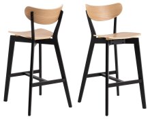 Barhocker >Roxby< (2er-Set) in Eiche; schwarz,...