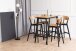 Barhocker >Roxby< (2er-Set) in Eiche; schwarz, Massivholz - 45x105x49cm (BxHxT)