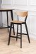 Barhocker >Roxby< (2er-Set) in Eiche; schwarz, Massivholz - 45x105x49cm (BxHxT)