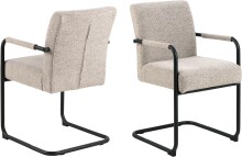 Freischwinger >Adele< (2er-Set) in Beige, Stoff,...