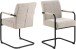 Freischwinger >Adele< (2er-Set) in Beige, Stoff, Stahl - 50,5x84,5x64,5 (BxHxT)