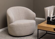 Drehsessel >Westport< in Beige, Stoff, Stahl -...