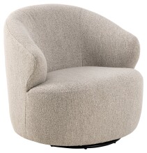 Drehsessel >Westport< in Beige, Stoff, Stahl - 80x76,5x80cm (BxHxT)