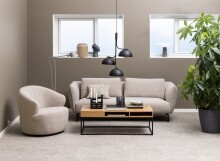 Drehsessel >Westport< in Beige, Stoff, Stahl - 80x76,5x80cm (BxHxT)