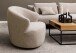 Drehsessel >Westport< in Beige, Stoff, Stahl - 80x76,5x80cm (BxHxT)