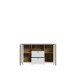 Sideboard >Saitama < mit 2 Türen und 2 Schubladen, in Mauvella Eiche Dekor / Secret grey - 146,4x86,5x41,6cm (BxHxT)
