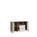 Sideboard >Saitama < mit 2 Türen und 2 Schubladen, in Mauvella Eiche Dekor / Secret grey - 146,4x86,5x41,6cm (BxHxT)