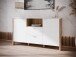 Sideboard >Saitama < mit 2 Türen und 2 Schubladen, in Mauvella Eiche Dekor / Secret grey - 146,4x86,5x41,6cm (BxHxT)