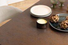 Kulissen-Esstisch >Irwine< (auszihebar bis 210cm) in rostbrown, schwarz - 168(210)x76x90 (BxHxT)