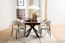 Kulissen-Esstisch >Irwine< (auszihebar bis 210cm) in rostbrown, schwarz - 168(210)x76x90 (BxHxT)