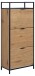 Schuhkipper >Seaford< in Wildeiche; schwarz, MDF, Stahl - 56x129x30cm (BxHxT)