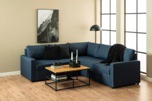 Couchtisch >Gila< in Wildeiche; schwarz, MDF, Stahl - 90x42x60cm (BxHxT)