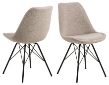 Esszimmerstuhl >Eris< (2er-Set) in Beige, Stoff,...