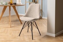 Esszimmerstuhl >Eris< (2er-Set) in Beige, Stoff, Stahl - 48,5x85,5x54cm (BxHxT)