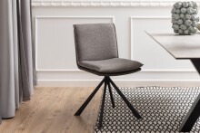 Drehstuhl >Flynn< in graubraun, Polyester, Stahl -...