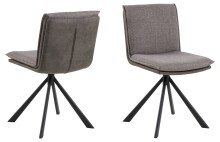 Drehstuhl >Flynn< in graubraun, Polyester, Stahl - 47x85x59cm (BxHxT)