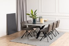 Drehstuhl >Flynn< in graubraun, Polyester, Stahl - 47x85x59cm (BxHxT)