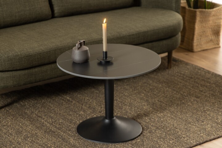 Couchtisch >Malta< in schwarz, Keramik, Stahl - 45x60cm (HxD)
