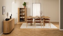 Sideboard >Colima< Wildeiche, Lamelle, MDF - 160x80x45cm (BxHxT)