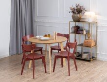 Esszimmerstuhl >Roxby< (2er-Set) in orange, Holz -...