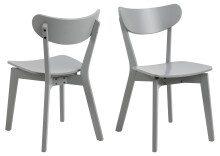 Esszimmerstuhl >Roxby< (2er-Set) in Grau, Holz - 45x79,5x55cm (BxHxT)