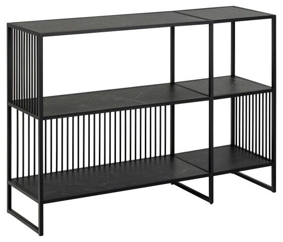 Regal >Strington< in schwarz, MDF & Melamin - 120x83x35cm (BxHxT)