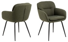 Armlehnstuhl >Dora< in Grün, Stoff - 58x84x59cm (BxHxT)