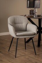 Armlehnstuhl >Dora< in Beige, Stoff - 58x84x59cm...