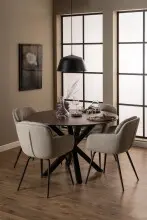 Armlehnstuhl >Dora< in Beige, Stoff - 58x84x59cm...