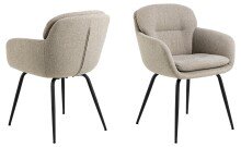 Armlehnstuhl >Dora< in Beige, Stoff - 58x84x59cm (BxHxT)