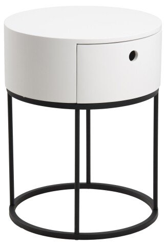 Nachttisch >Polo< in weiss, MDF - 51x40cm (HxD)