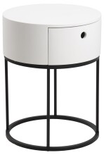 Nachttisch >Polo< in weiss, MDF - 51x40cm (HxD)