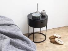 Nachttisch >Polo< in schwarz, MDF - 51x40cm (HxD)