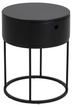 Nachttisch >Polo< in schwarz, MDF - 51x40cm (HxD)