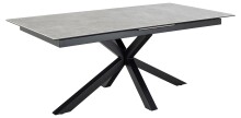 Kulissentisch >Heaven< (ausziehbar bis 240cm) in Grau, Glas-Keramik - 200(240)x76x100cm (BxHxT)