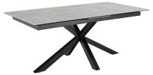 Kulissentisch >Heaven< (ausziehbar bis 240cm) in Grau, Glas-Keramik - 200(240)x76x100cm (BxHxT)