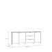 Sideboard >Saitama < 3 Türen, 3 Schubladen, in Mauvella Eiche Dekor / Secret grey - 206,1x86,5x41,6 (BxHxT)
