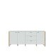 Sideboard >Saitama < 3 Türen, 3 Schubladen, in Mauvella Eiche Dekor / Secret grey - 206,1x86,5x41,6 (BxHxT)