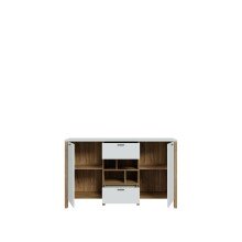 Sideboard >Saitama < 2 Türen, 2 Schubladen, in Mauvella Eiche/ Secret grey - 141,4x86,8x41,6cm (BxHxT)