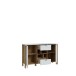 Sideboard >Saitama < 2 Türen, 2 Schubladen, in Mauvella Eiche/ Secret grey - 141,4x86,8x41,6cm (BxHxT)