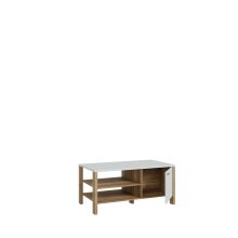 Couchtisch >Saitama < mit "Stauraumtür" in Mauvella Eiche/ Secret grey - 110x51,3x59,6cm (BxHxT)