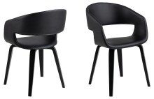 Armlehnstuhl >Nova< (2er-Set) in schwarz, PU - 49,5x77x52,5cm (BxHxT)