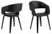 Armlehnstuhl >Nova< (2er-Set) in schwarz, PU - 49,5x77x52,5cm (BxHxT)
