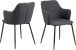 Armlehnstuhl >Ilsa< (2er-Set) in Grau, Polyester, Stahl - 54,5x84,5x60cm (BxHxT)