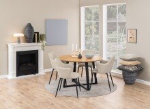 Armlehnstuhl >Ilsa< (2er-Set) in Beige, Polyester, Stahl - 54,5x84,5x60 (BxHxT)