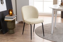 Polsterstuhl >Patricia< (2er-Set) in creme, Stoff, Stahl - 52x82x57,5cm (BxHxT)