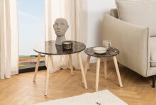 Couchtisch >Roslin< in Braun, Marmor, Rubberwood - 60x45,5x60x60cm (BxHxTxD)