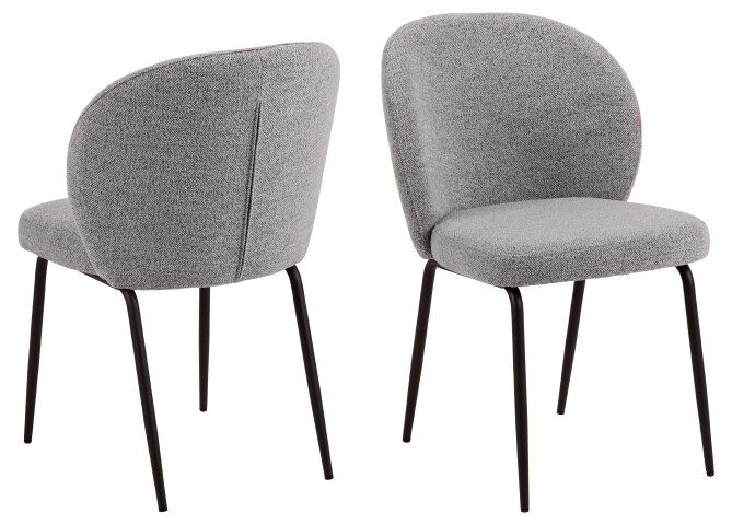 Polsterstuhl >Patricia< (2er-Set) in Grau, Stoff, Stahl - 52x82x57,5cm (BxHxT)