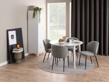Polsterstuhl >Patricia< (2er-Set) in Grau, Stoff, Stahl - 52x82x57,5cm (BxHxT)
