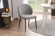 Polsterstuhl >Patricia< (2er-Set) in Grau, Stoff, Stahl - 52x82x57,5cm (BxHxT)